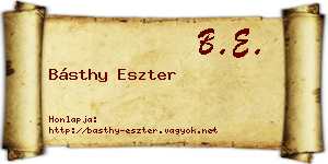 Básthy Eszter névjegykártya
